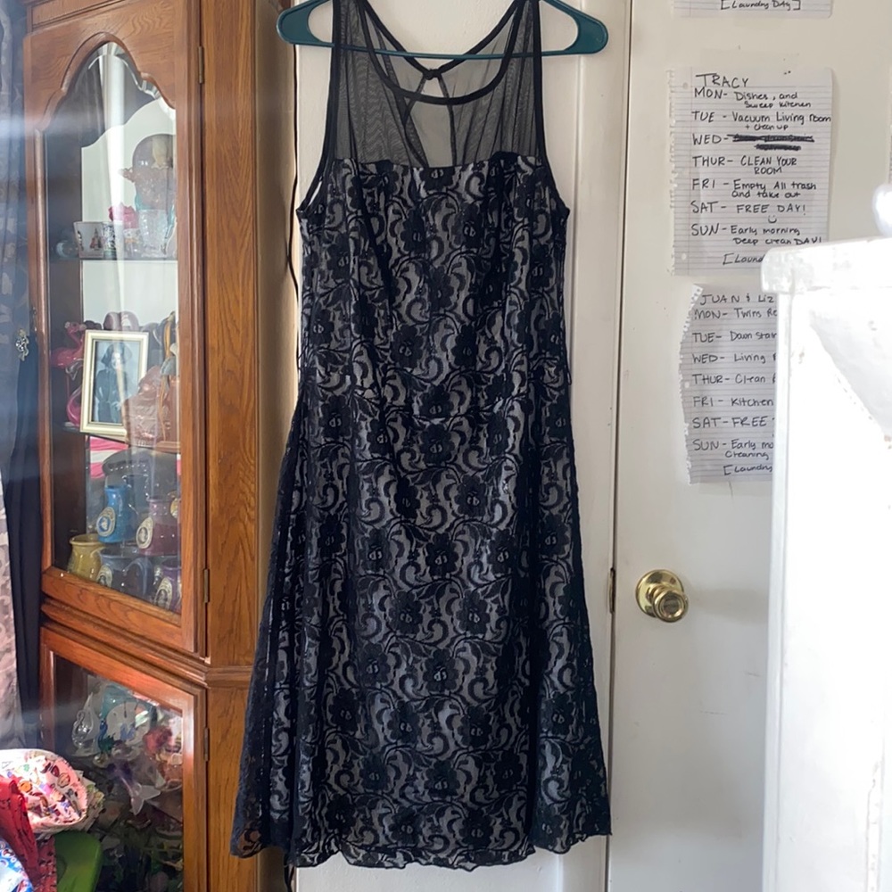 🌴 EUC - Torrid Black Lace Sheer Dress Size 20